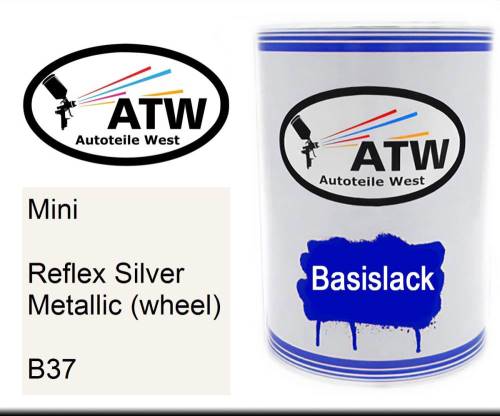 Mini, Reflex Silver Metallic (wheel), B37: 500ml Lackdose, von ATW Autoteile West.